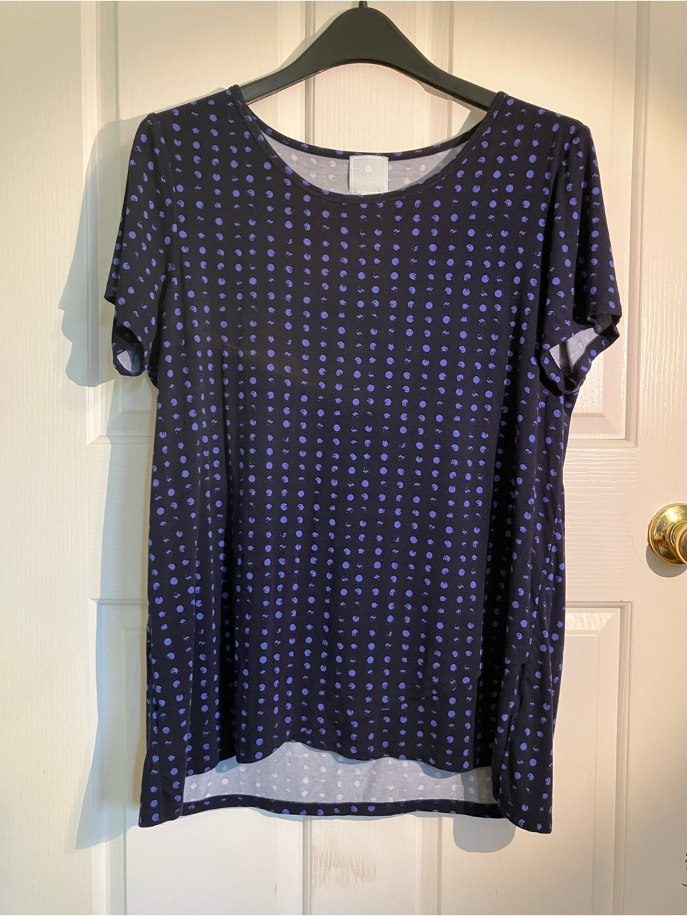 Sunday Navy Short Sleeve Tee with Blue Dot Print
